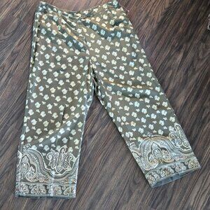 ISLANDER Bohemian/Hippie Chic Style Floral & Paisley Wide Leg Pants NWOT/SIZE 16